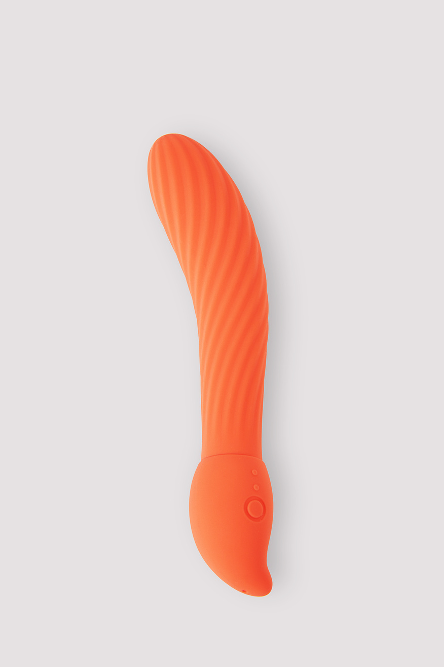 A Close-Up of an Orange Sex Toy